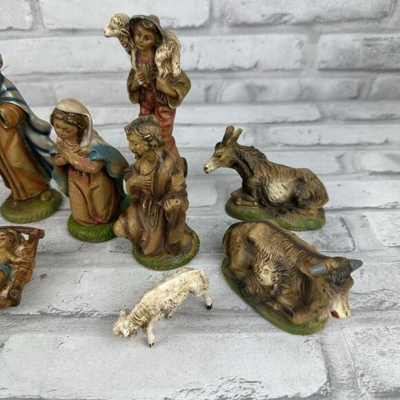Nativity Set Made In Italy Figures 11 Pieces Wiseman...